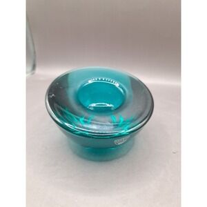 Orrefors Sweden Nordic Light Delight Glass Votive Blue by Lena Bergstrom